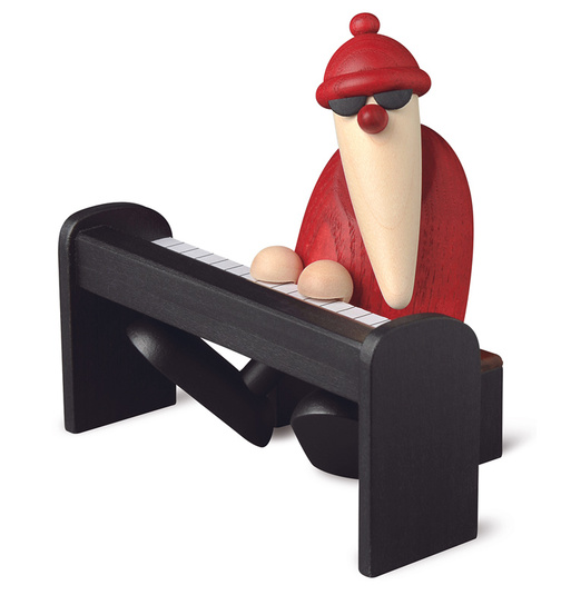 Weihnachtsmann am Piano schwarz