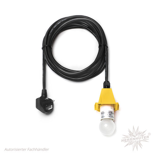 AUSLAND - 5 m Kabel für gelbe Herrnhuter Sterne aus Kunststoff (A4/A7) inkl. LED