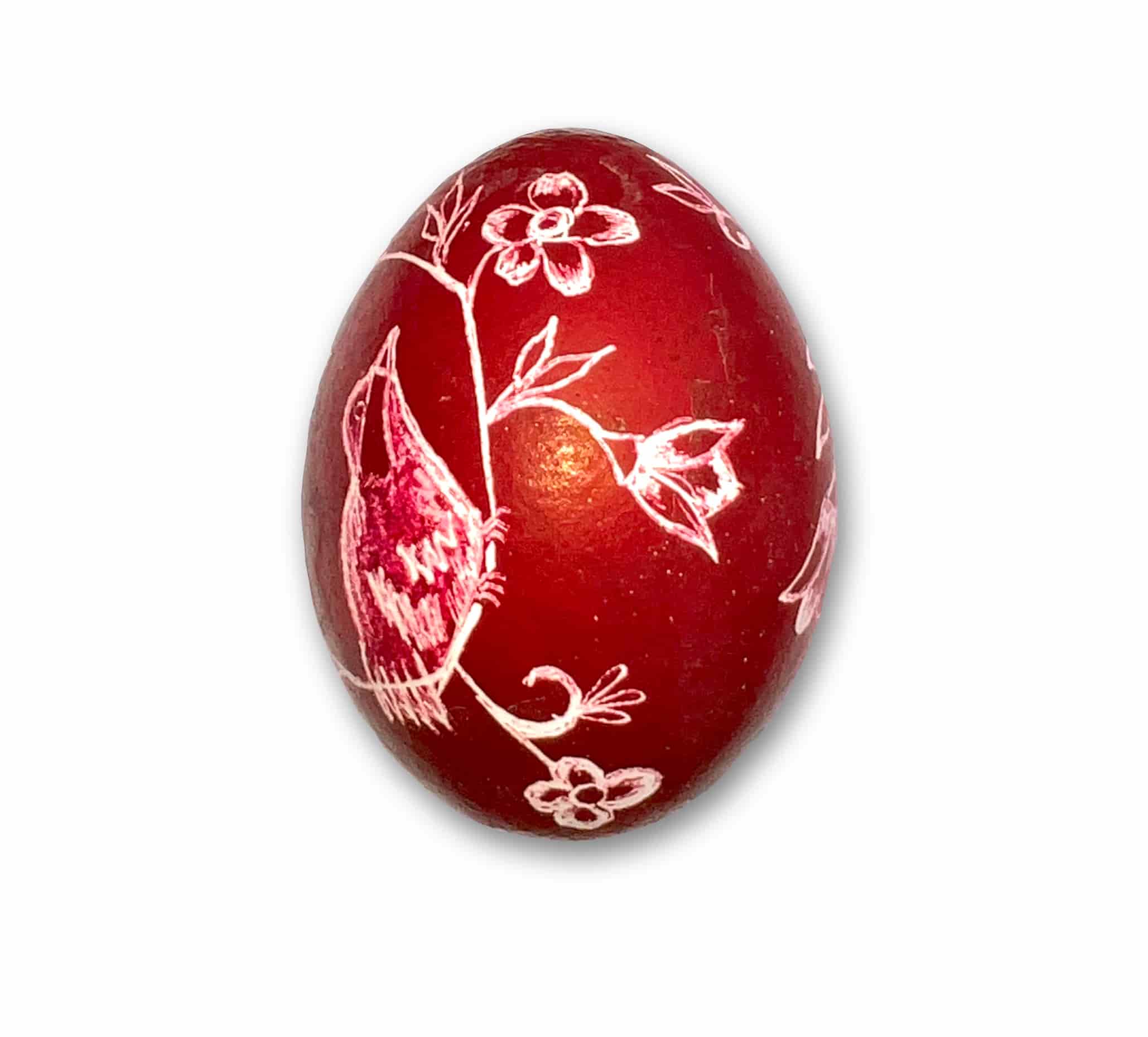 Osterei - Kratztechnik brombeere - florales Muster 3