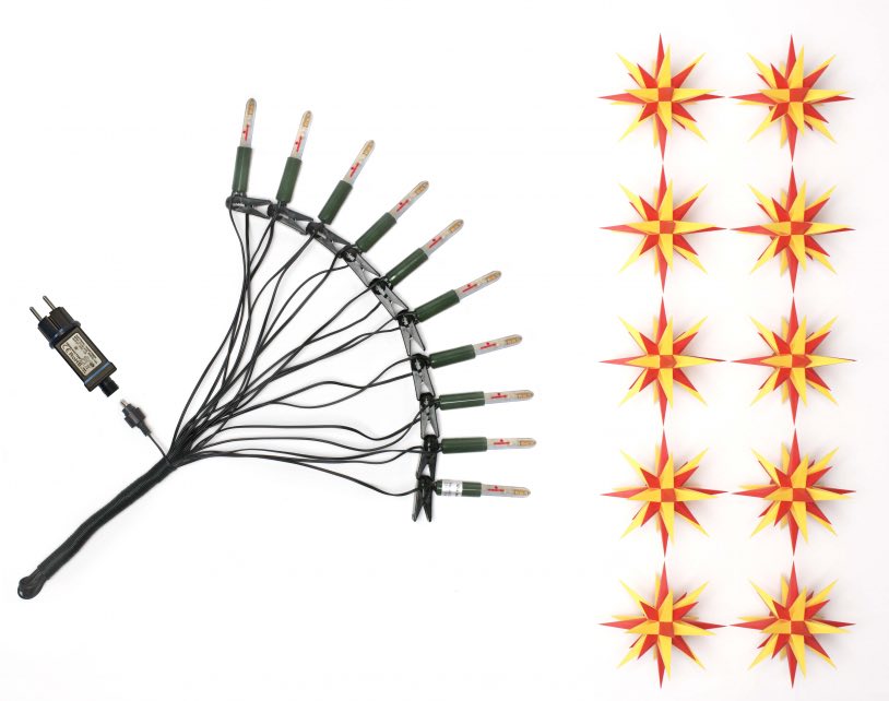 Original Herrnhuter Sternenkette für innen und außen ø ca. 13 cm gelb / rot (A1s)