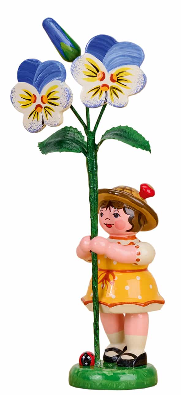 Hubrig - Blumenkinder - Blumenmädchen mit Hornveilchen - blau