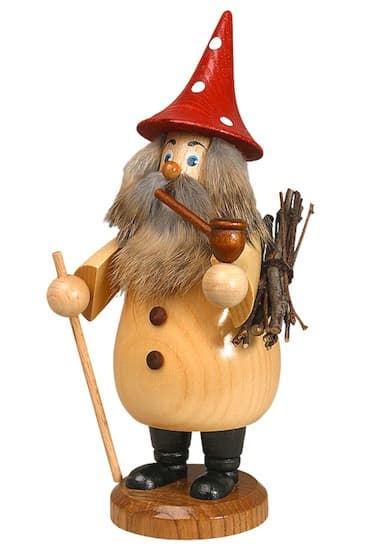 Räuchermann Wurzelzwerg natur, Hut rot