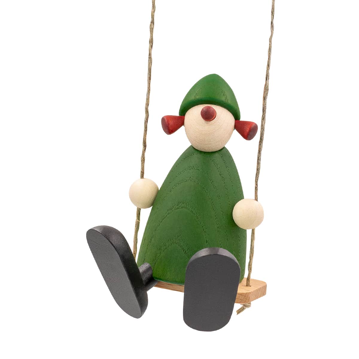 Gratulantin Frieda auf Schaukel, grün