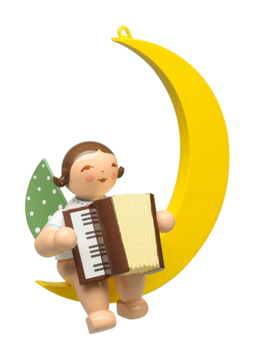 Engel mit Akkordeon im Mond