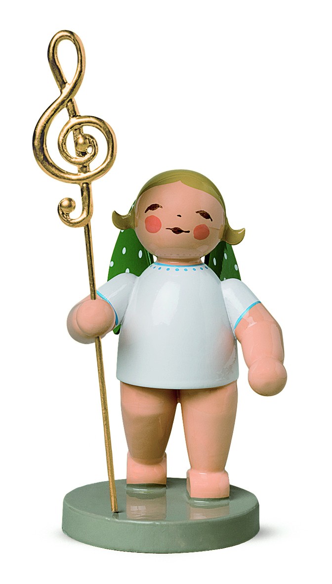 Goldedition Nr. 2, Musikus, Engel mit Notenschlüssel, vergoldet