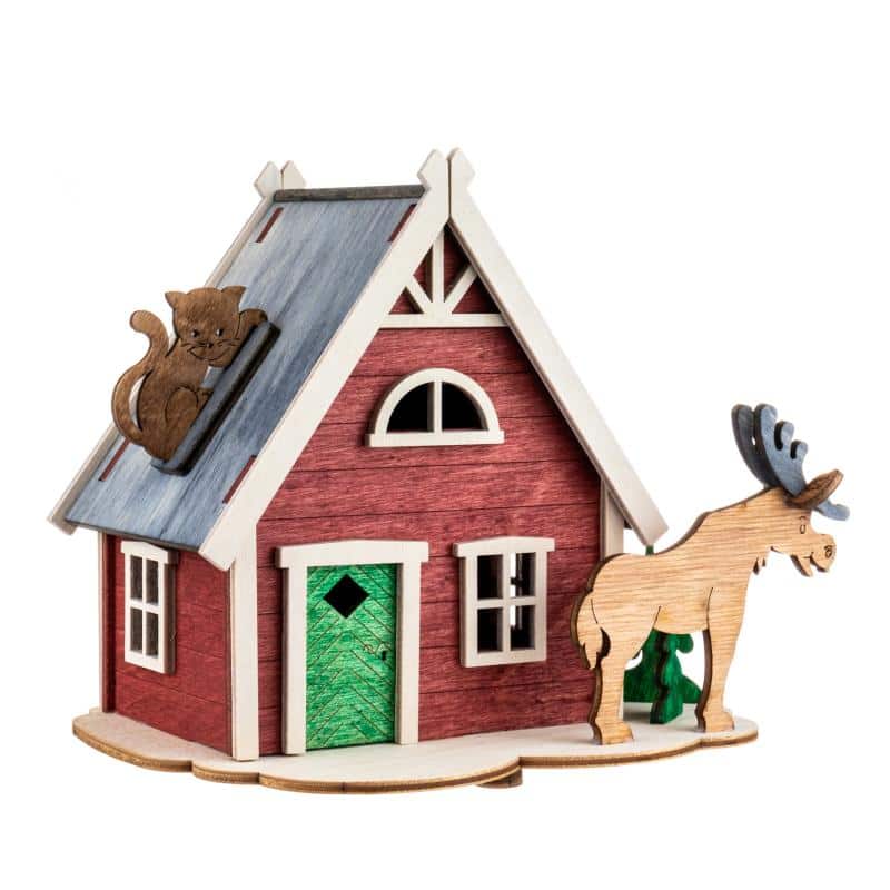 Bastelset Spardose Schwedenhaus