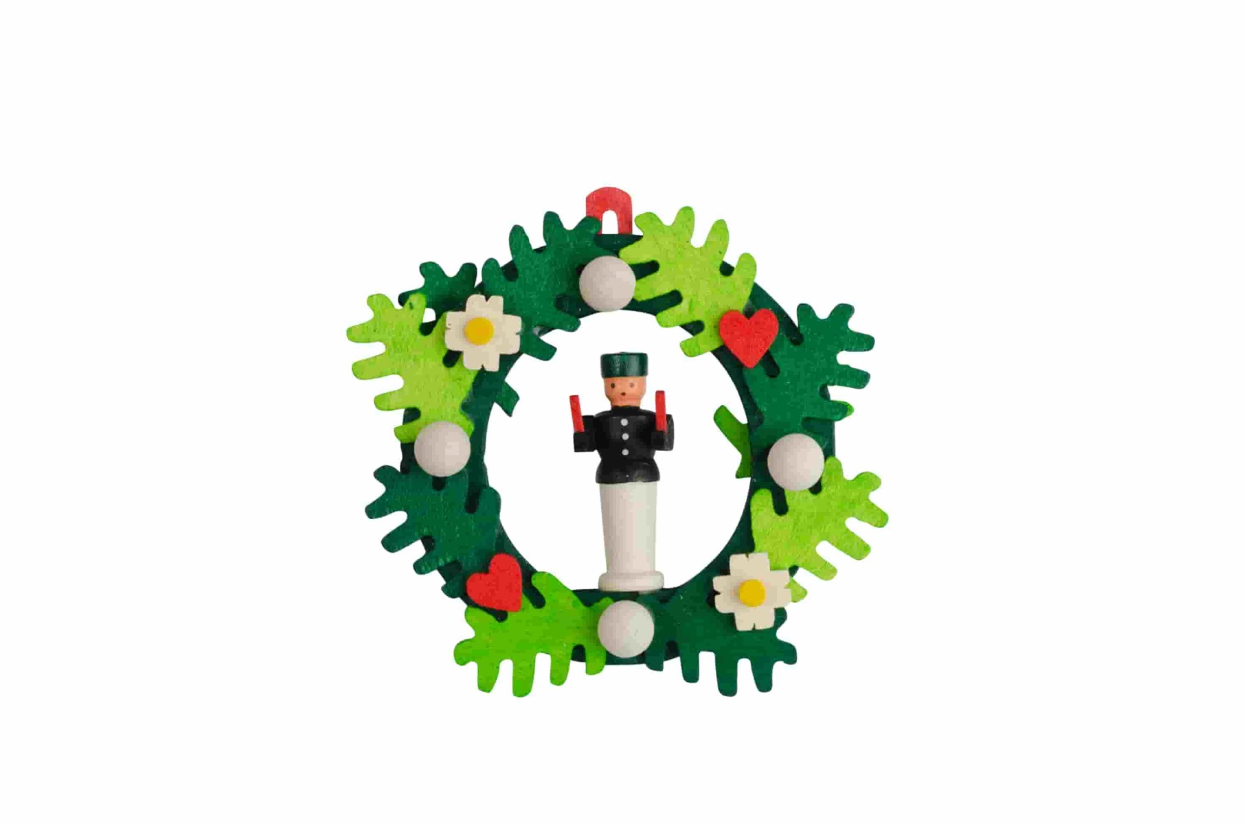 Adventskranz mit Bergmann als Baumschmuck