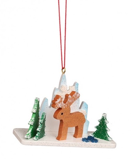 Baumbehang Eislandschaft mit Rentier -Auslaufartikel