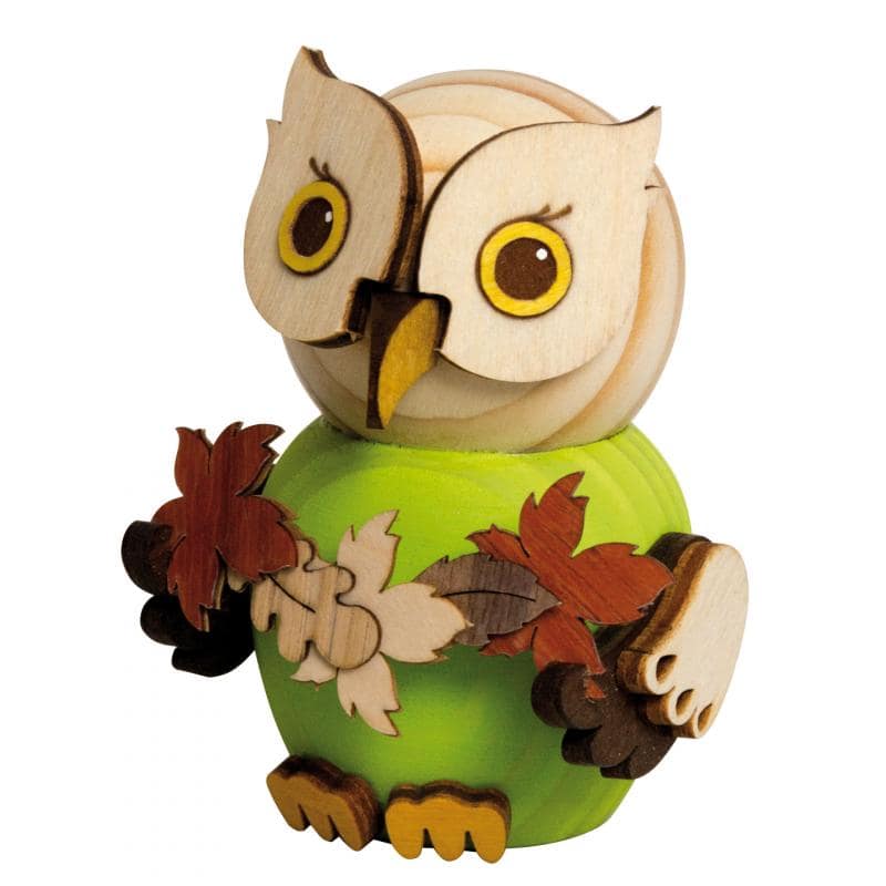Mini Eule mit Herbstlaub - Auslaufartikel