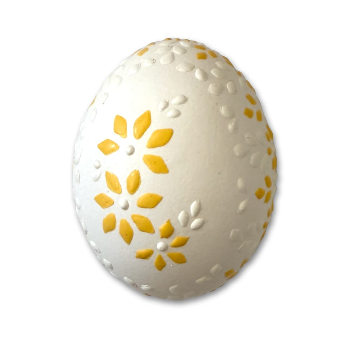 Osterei - Bossiertechnik weiß und pastellgelb