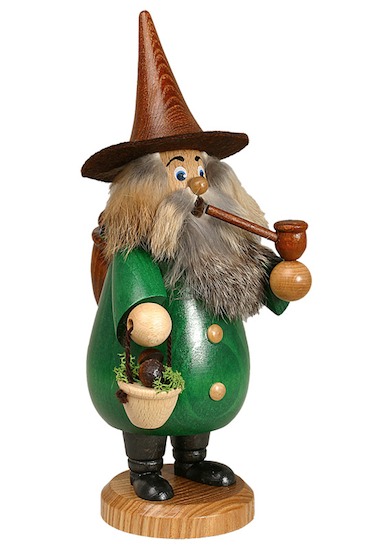 Räuchermann Wurzelzwerg Pilzsammler grün
