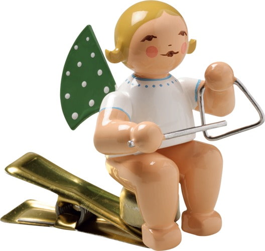 Engel mit Triangel auf Klemme