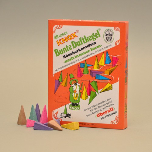 KNOX-"Bunte Duftkegel" - "Nostalgie-GDR-Export-Design" 40 St. / Pkg.