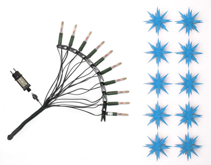 Original Herrnhuter Sternenkette für innen und außen ø ca. 13 cm blau (A1s)