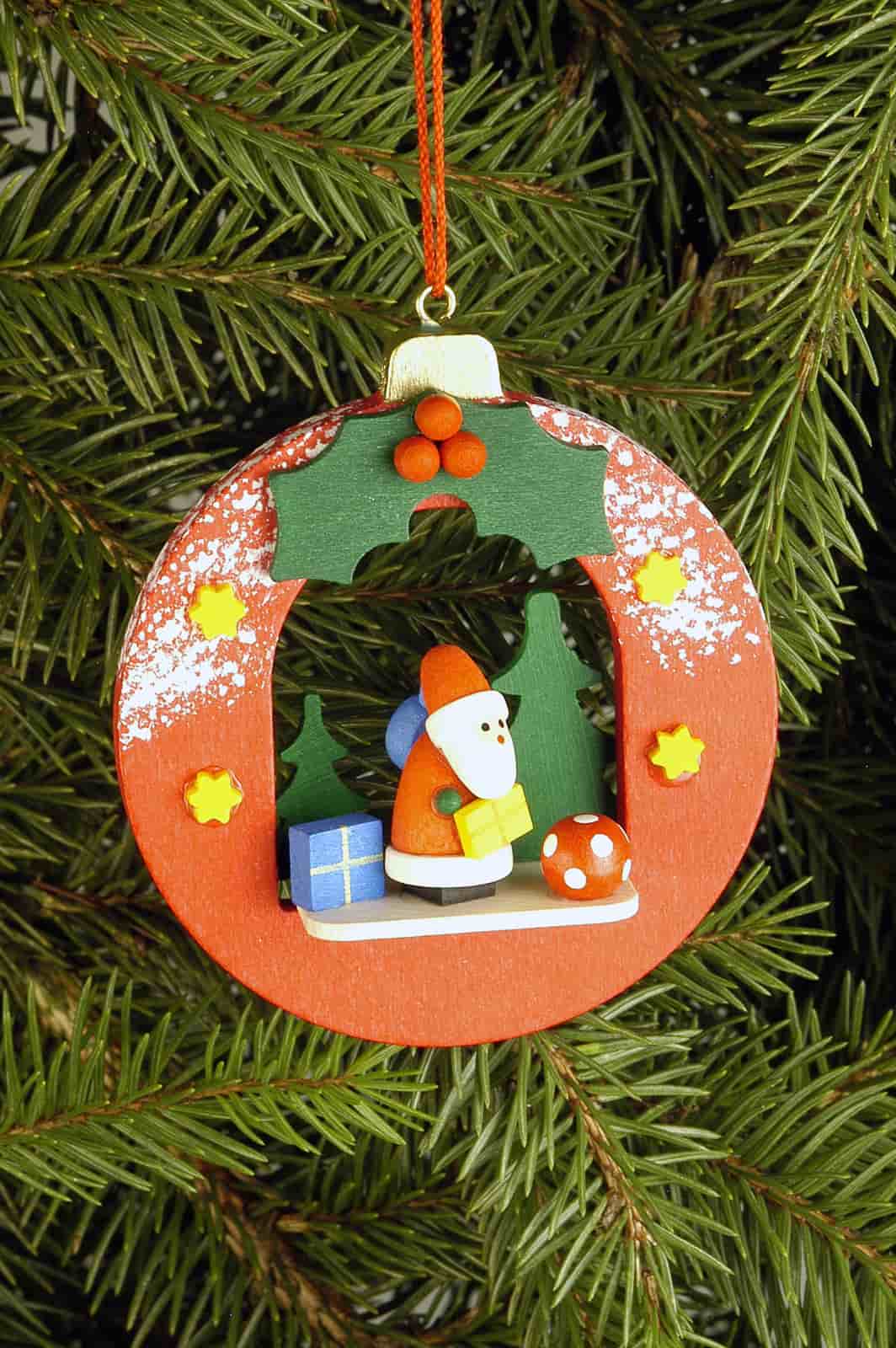 Baumbehang Kugel mit Weihnachtsmann - Auslaufartikel