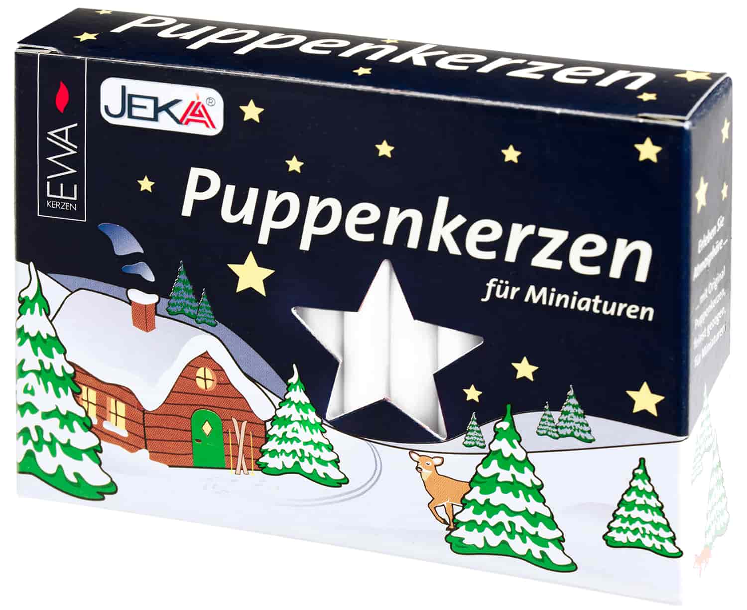 Puppenkerzen EWA 20 Stück 10x65mm weiß