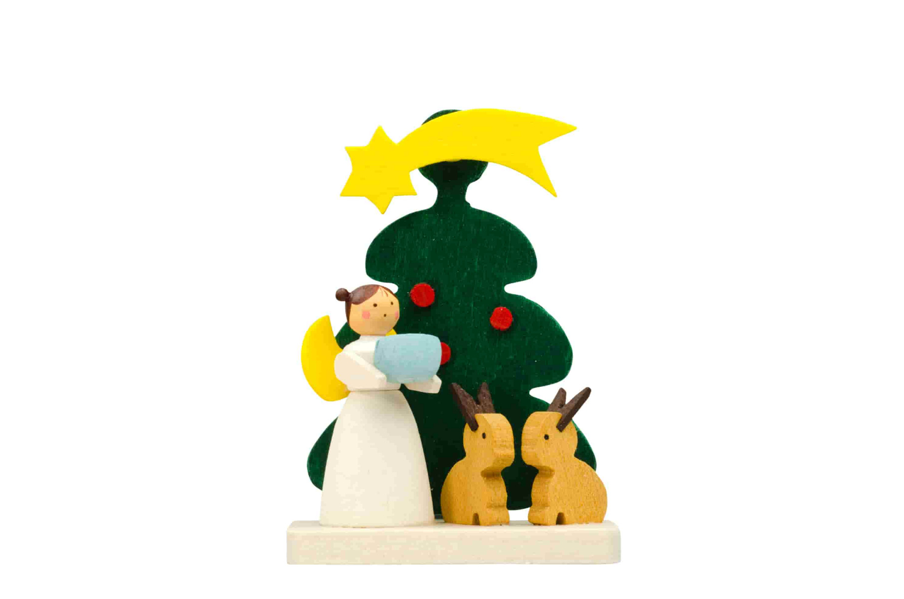 Baum-Engel mit Hasen als Baumschmuck