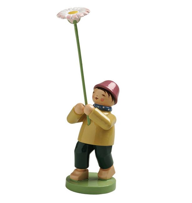 Junge mit Gänseblümchen