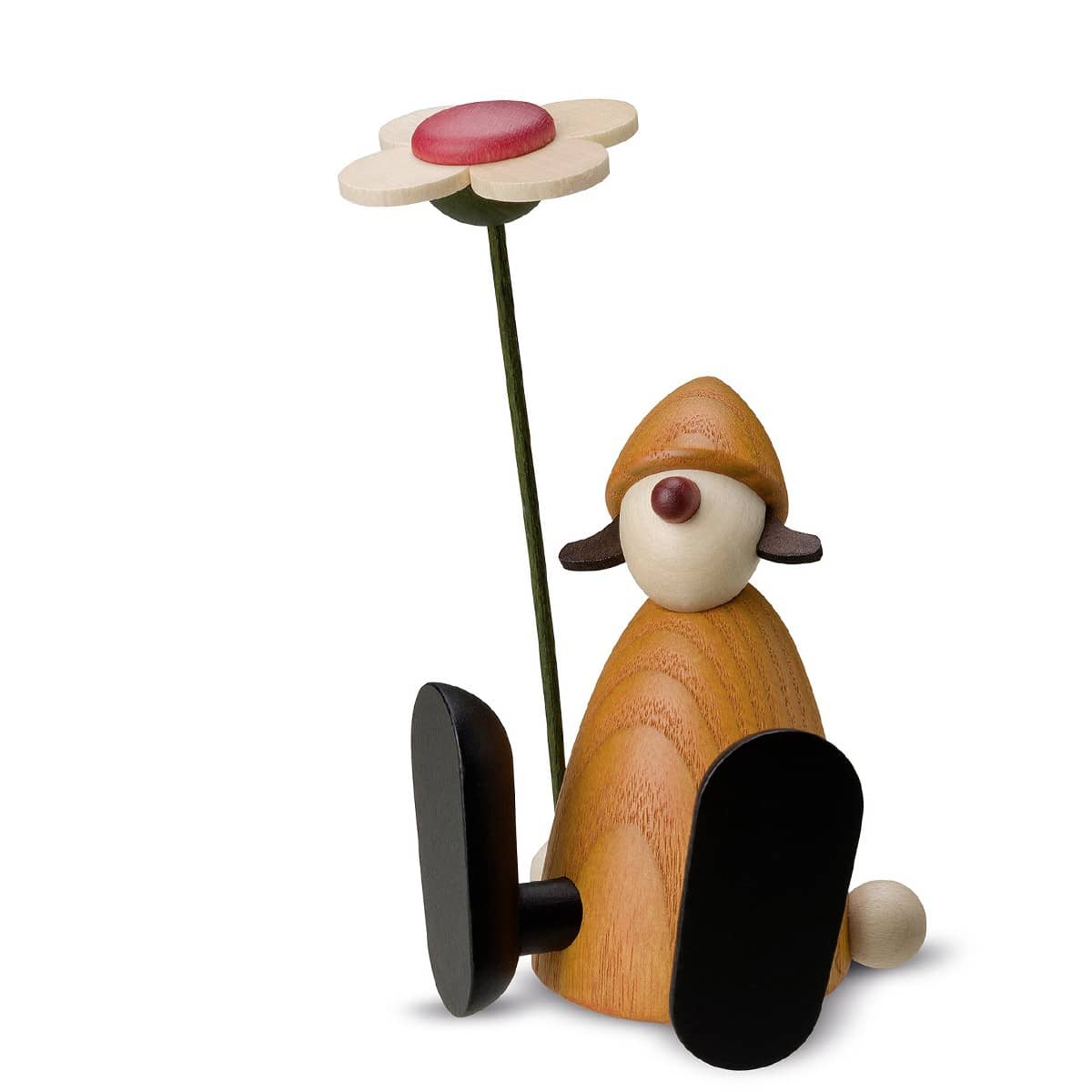 Lotta mit Blume, sitzend, gelb