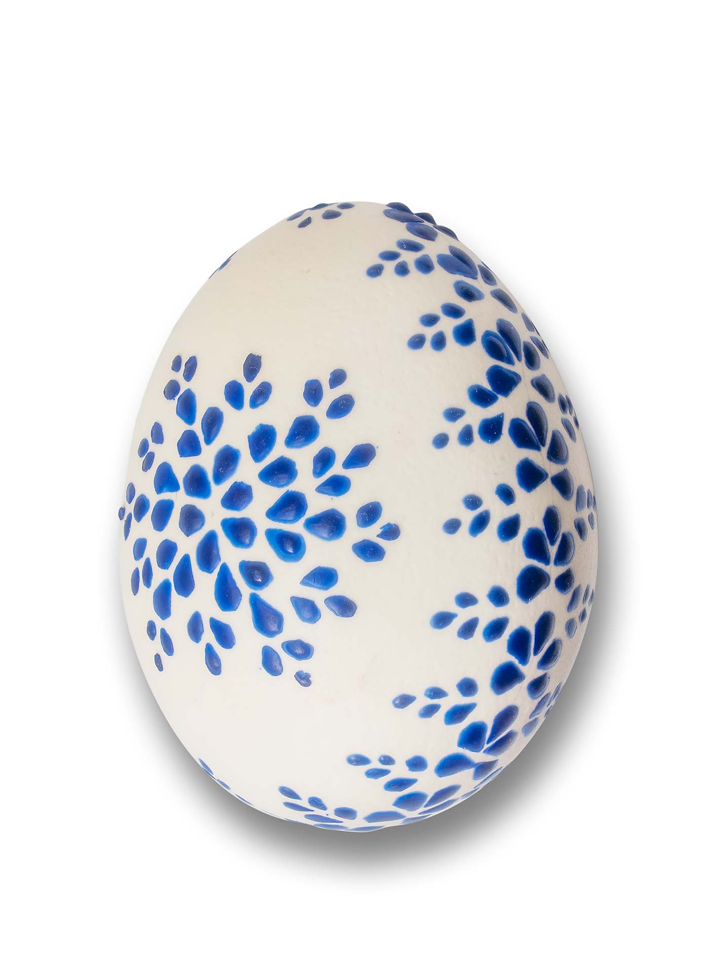 Osterei - Bossiertechnik weiß - blau 4