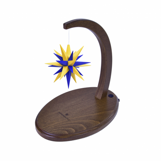 Original Herrnhuter Sternenbogen nussbaum - A1e blau/gelb
