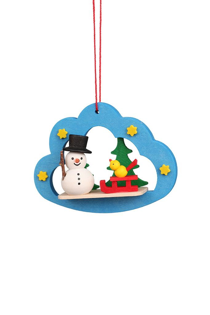 Baumbehang Schneemann in Wolke