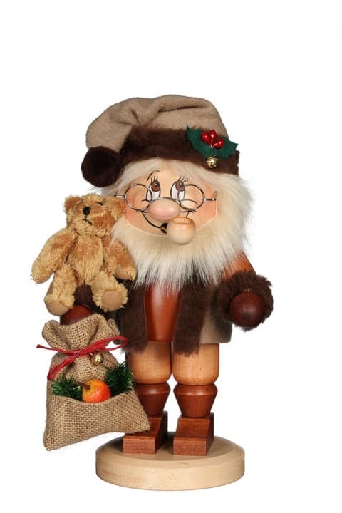 Räuchermann Wichtel Weihnachtsmann mit Teddy