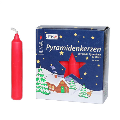 Pyramidenkerzen EWA 18 Stück 17x105mm rot
